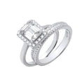 Silver Solitaire & Half Et Bridal Set Rings