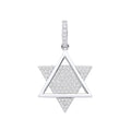 Silver Star Of David CZ Pendant