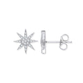 Silver Starburst CZ Studs