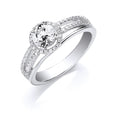Silver Sterling Silver With CZ On Shoulders Ring 4g (£70)