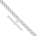 Silver T-bar Pendant Curb Chain Necklace/bracelet