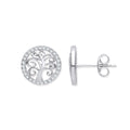 Silver Tree Of Life CZ Stud Earrings