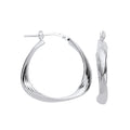 Silver Triangle 26mm Twisted Hoop Earrings