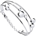 Silver Tube & Ball Bracelet With Safety Chain