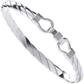 Silver Twist Solid Gents Bangle