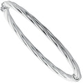 Silver Twisted Hollow Hinged Bangle 7.3g