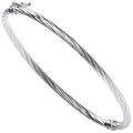 Silver Twisted Hollow Hinged Bangle 8g