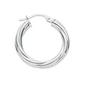 Silver Twisted Hoop Earrings 2.1g