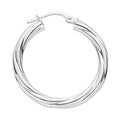 Silver Twisted Hoop Earrings 2.8g