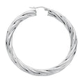 Silver Twisted Hoop Earrings 9g