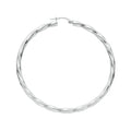 Silver Twisted Large Hoop Earrings