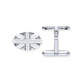 Silver Union Jack Oval Cufflinks