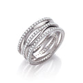 Silver Wavy And Straight Full Et CZ Ring K