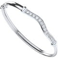 Silver Wavy Top Baby CZ Bangle