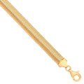 Silver Yg Plated 8.0mm Herringbone 17" Collarette/7.5"bracelet