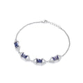 Tanzanite & Clear CZ Ladies Silver Bracelet