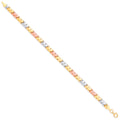 W, R & Yellow Gold Double Kisses Ladies Bracelet