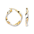 W & Yellow Gold 28mm Twisted Hoop Earrings