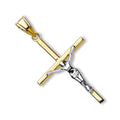 W & Yellow Gold Hollow Crucifix