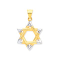 W & Yellow Gold Star Of David Pendant