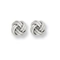 White Gold 10mm Knot Stud Earrings