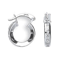 White Gold 13mm Princess Cut CZ Hoops