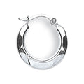 White Gold 14mm Hammered Round Huggies