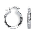 White Gold 18mm Princess Cut CZ Hoops