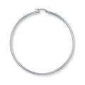 White Gold 60mm Round Tube Hoop Earrings