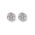White Gold 9mm CZ Cluster Stud Earrings