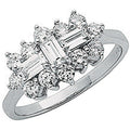 White Gold CZ Boat Ring 3.2g