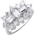 White Gold CZ Boat Ring 4g