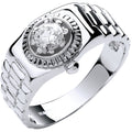 White Gold Gents CZ Ring