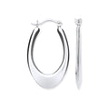 White Gold Hollow Plain Tube Earrings