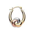 Y W & Rose Gold Hollow Fancy Hoop Earrings