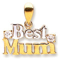 Y & White Gold Best Mum Pendant