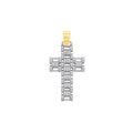 Y & White Gold CZ Fancy Link 55mm Cross