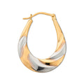 Y & White Gold Oval Hoop Earrings
