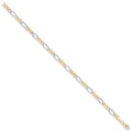 Y & White Gold Rhodium Plated 4.0mm Hollow Figaro Chain/bracelet