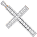 Y & White Gold Round CZ Cross