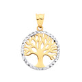 Y & White Gold Small Tree Of Life Pendant