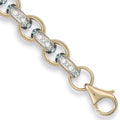 Yellow Gold 10.0mm Plain & CZ Belcher Chain