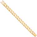 Yellow Gold 12mm Casted Grain Edge Gents Bracelet 08