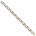 Yellow Gold 12mm Plain & Bark Casted Curb Bracelet
