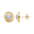 Yellow Gold 12mm Round CZ Stud Earrings
