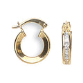 Yellow Gold 13mm Princess Cut CZ Hoops