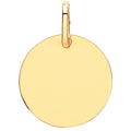 Yellow Gold 14mm Plain Round Pendant