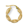 Yellow Gold 17mm Twisted Hoop Earrings