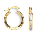 Yellow Gold 18mm Princess Cut CZ Hoops