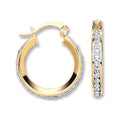 Yellow Gold 18mm Round Crystal Hoop